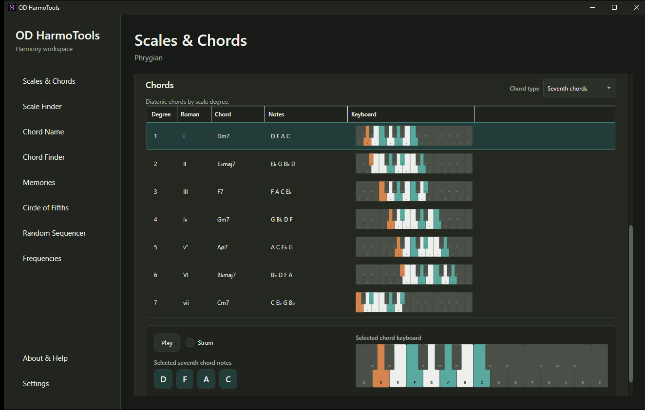 Scales and chords in OD HarmoTools