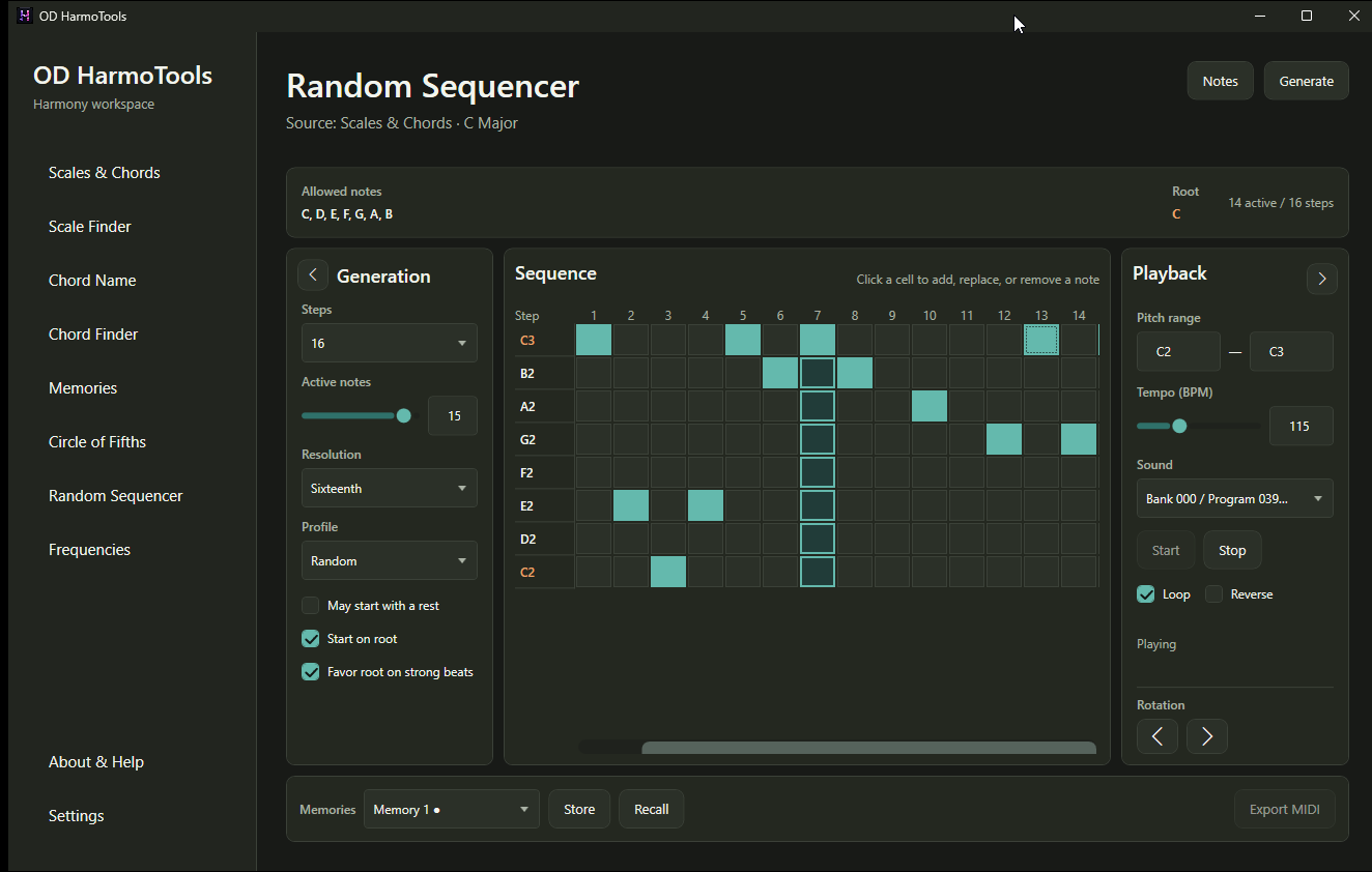 Adjustable random sequencer on the home page